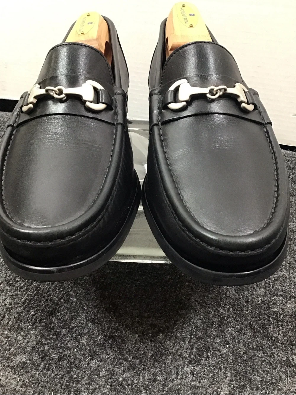 Allen Edmonds Arezzo Black Italian Leather Horsebit Slip-On Loafers 9.5